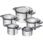 ZWILLING set de ollas de acero inoxidable SIMPLIFY 5 pzas. – apto para lavavajillas y horno, tapas de cristal, apto para vitrocerámica