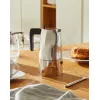 Cafetera espresso Alessi MT18/3 Ossidiana, acero inoxidable, aluminio, 3,5 x 18,5 x 40,5 cm