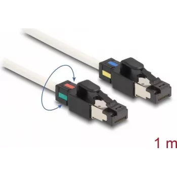 Cable de red DeLOCK conector macho RJ45 a conector macho Cat.6A S/FTP 1 m blanco