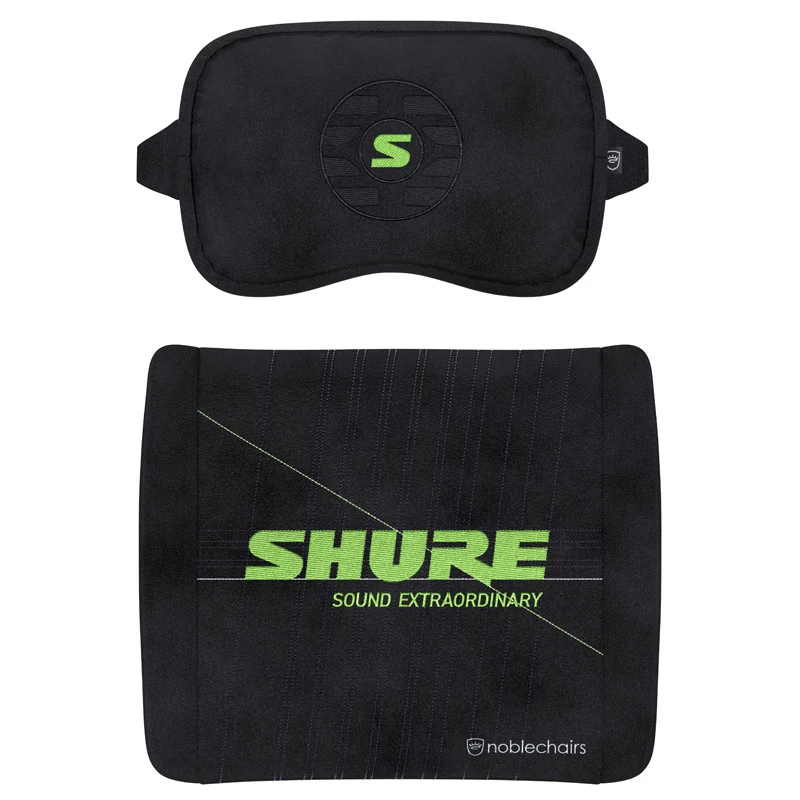 Set de cojines de espuma viscoelástica noblechairs Shure Edition GAGC-343 — cojín lumbar y cervical