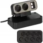 Alargador de corriente Brennenstuhl 1153580100 2m 10 tomas de corriente interior negro plateado