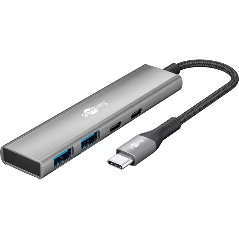 Goobay hub USB slim de 4 puertos USB-C a/USB-A 5 Gbit/s - conector USB 3.2 (76563)