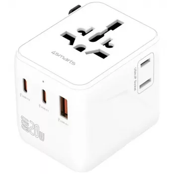 Adaptador de viaje 20W GaN Nomad 2xUSB-C + 1xA