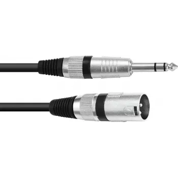 Cable adaptador XLR a jack de 6,3 mm Omnitronic 30225195 — 1 conector macho XLR a 1 jack de 6,3 mm