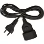 Cable alargador de plástico para interiores, 5 metros (negro, enchufe europeo y conector hembra)