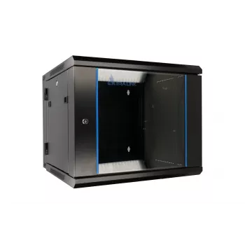 Extralink Caja rackmount 9U 600x600 AZH negro montada en pared, tipo oscilante