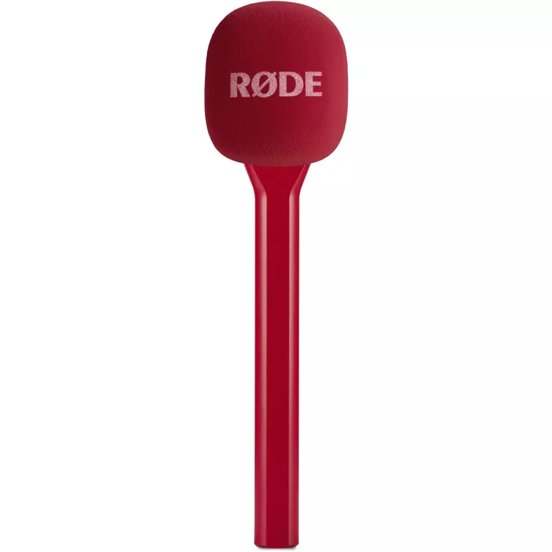 Micrófono de entrevistas portátil Rode Interview GO – Rojo (compacto, de mano, plug-and-play)