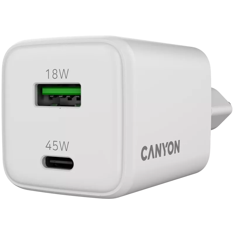 Cargador Canyon CU45AC 45W universal blanco cargador rápido de CA para interiores