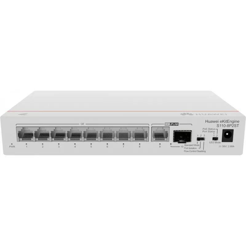HUAWEI eKit S110 Series S110-8P2ST No gestionado L2 Gigabit Ethernet (10/100/1000) Power over Ethernet (PoE) Gris