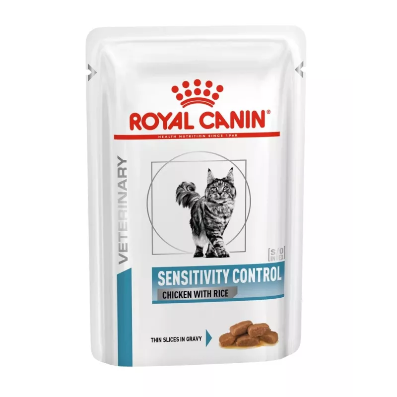 Royal Canin Vet Sensitivity Control comida húmeda para gatos, pollo en salsa, pack de 12 x 85 g