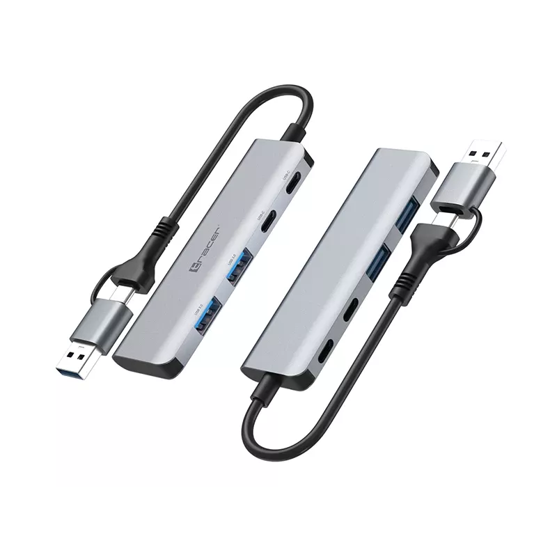Adaptador TRACER A-5 USB Type-C a USB-A 2x USB-A + 2x USB-C