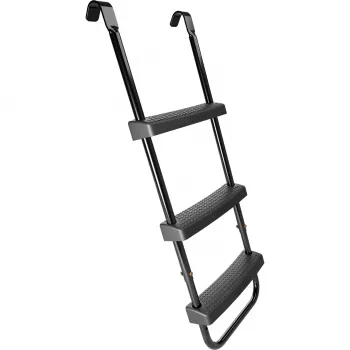 Escalera para trampolín HUDORA universal 70–100 cm, negra, peldaños de seguridad ajustables