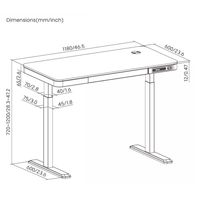 Mesa regulable en altura Up Up Balder II Negra