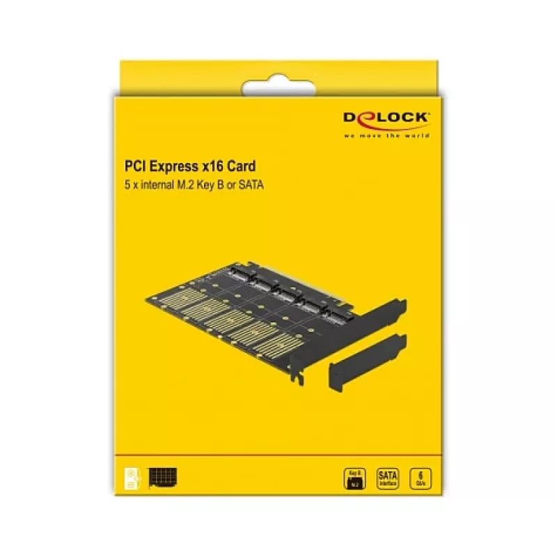 Tarjeta DeLOCK PCI Express x16 a 5 x M.2 Key B / SATA internos
