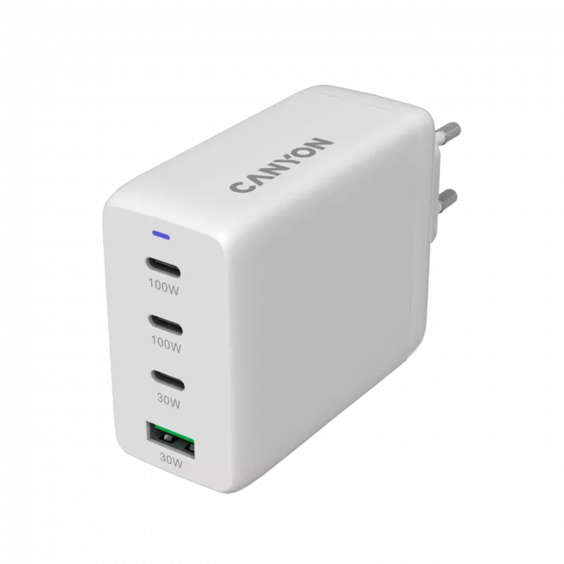 Cargador universal de pared de alta velocidad Canyon 100ACC - 2x USB-C 100W - 1x USB-C 30W -