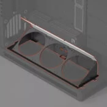 Soporte inferior angular para ventilador HAVN HS 420 negro para montaje de ventiladores de caja