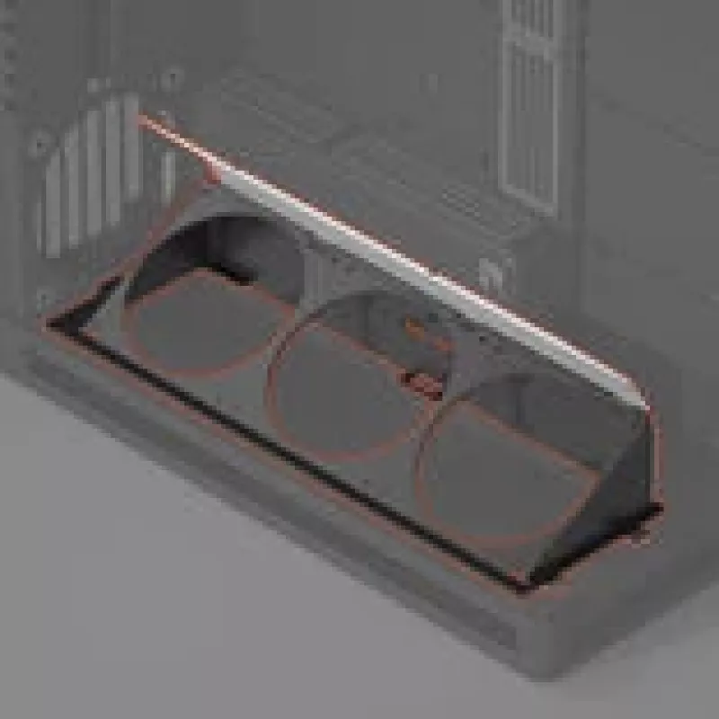 Soporte inferior angular para ventilador HAVN HS 420 negro para montaje de ventiladores de caja