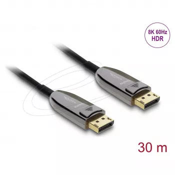 DELOCK Cable óptico activo DisplayPort 2.1 8K 60Hz 40Gbps 30 m
