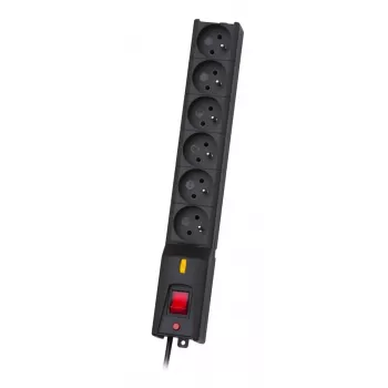 Alargador Lestar LX 610 G-A K.:CZ 3.0M — cable 5 m, tomas Type E, 10 A, 250 V, interior, negro