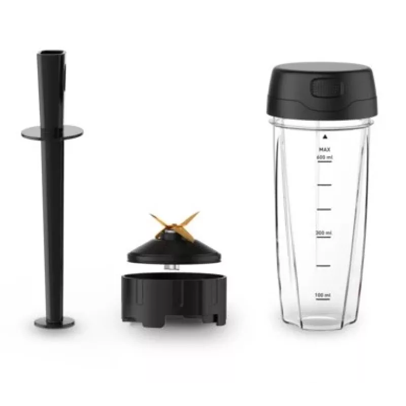 Batidora de vaso Tefal InfinyMix+ BL91HD31 alta velocidad 1600 W negra/acero inoxidable