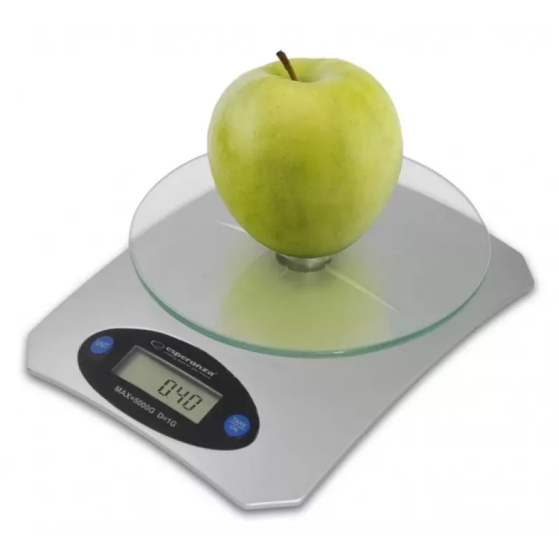Báscula de cocina electrónica ESPERANZA Avocado gris — capacidad 5 kg, plataforma de bambú, unidades g/lb/oz