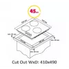 Placa de cocción integrada Simfer H4.305.HGSBB, 3 zonas, mandos giratorios