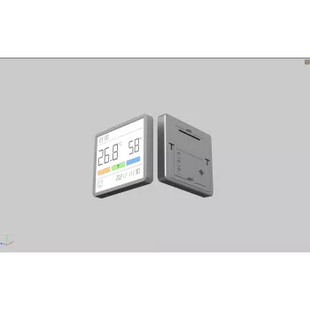 Higrómetro, termómetro y reloj combinados MOVA MTHM01 – unidad interior digital para medir la humedad relativa y la temperatura, compacta para escritorio, estantería o pared