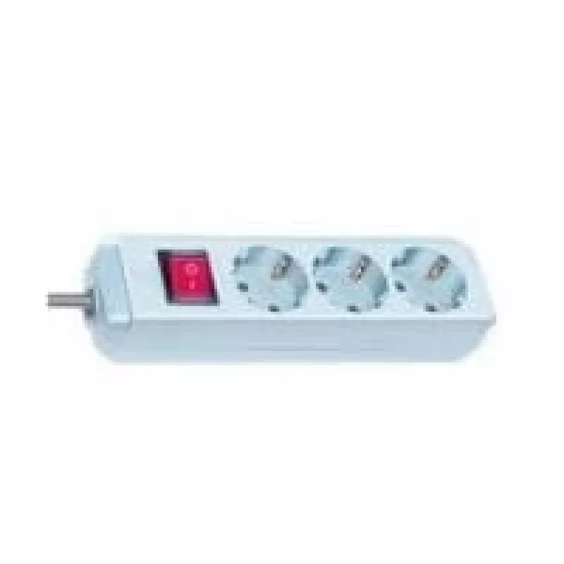 Brennenstuhl Eco-Line con interruptor 3 tomas blanco 1,5 m regleta de enchufes 1152320015, blanco, cable de conexión H05VV-F 3G1,5 1,5 m