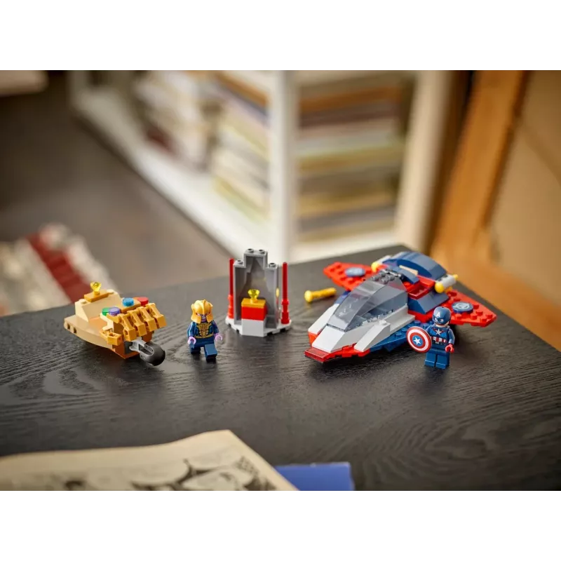 Set de construcción LEGO Marvel Super Heroes Capitán América Thanos 76319 — 107 piezas, 2 minifiguras, edad 4+