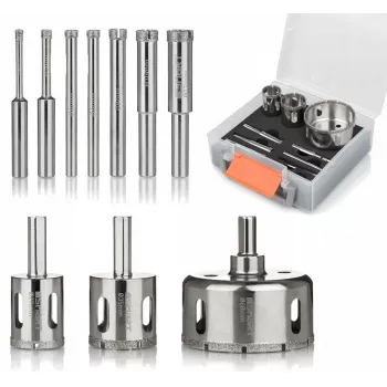Set de brocas de corona de diamante Smart SM-25-SET10G, 10 piezas, diámetro 4–68 mm