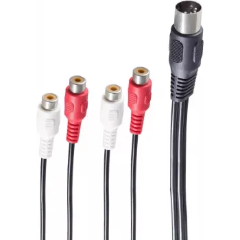Cable de audio ShiverPeaks BS10231 0,2 m DIN (5 pines) 4 x RCA negro