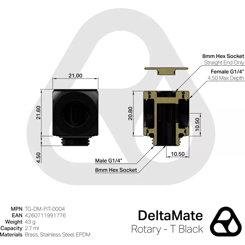 Thermal Grizzly DeltaMate Rotary - T negro (TG-DM-FIT-0004)