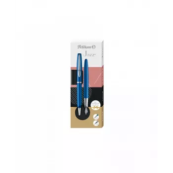 Bolígrafo y pluma estilográfica Pelikan Jazz Noble Elegance Azul Plata