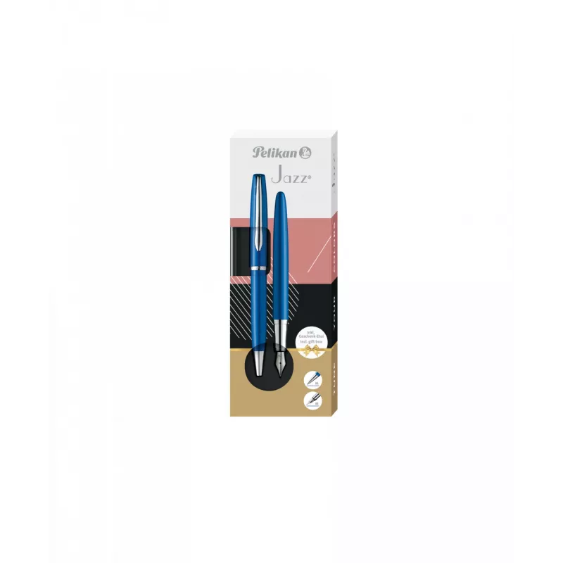 Bolígrafo y pluma estilográfica Pelikan Jazz Noble Elegance Azul Plata