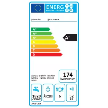 Electrolux ESF2400OK lavavajillas de sobremesa 6 cubiertos 52 dB