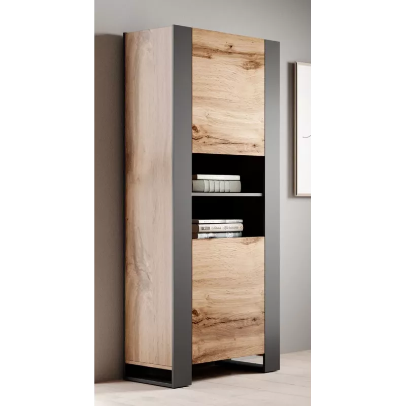 Estantería WOOD 65x40x170,5 roble Wotan + antracita