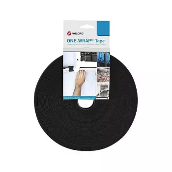 VELCRO One Wrap cinta 10 mm de ancho, negra, 25 m
