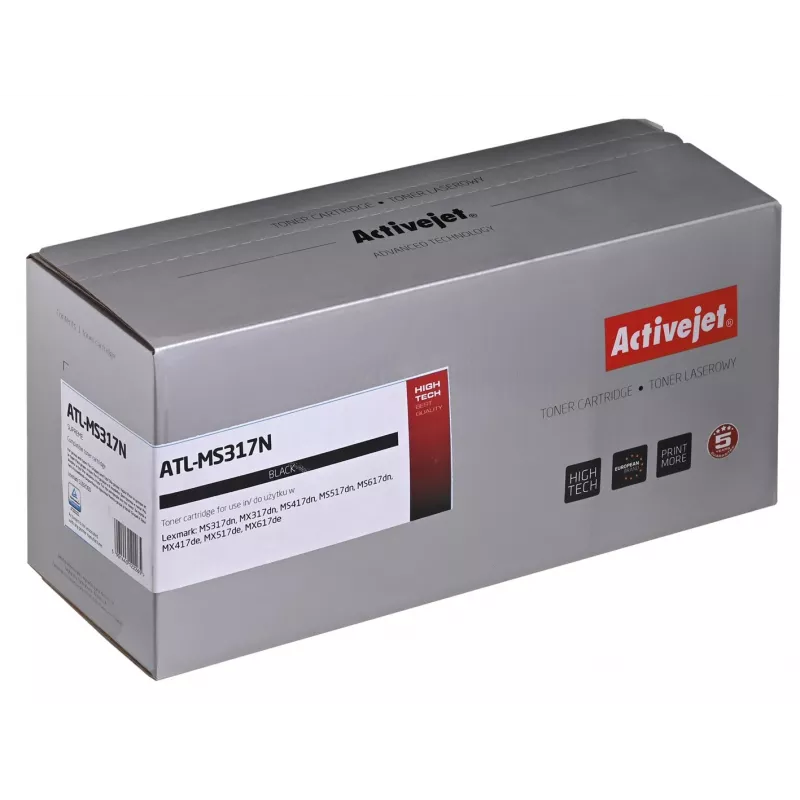 Cartucho de tóner ActiveJet equivalente a Lexmark 51B2000 negro, 2500 páginas, pack individual