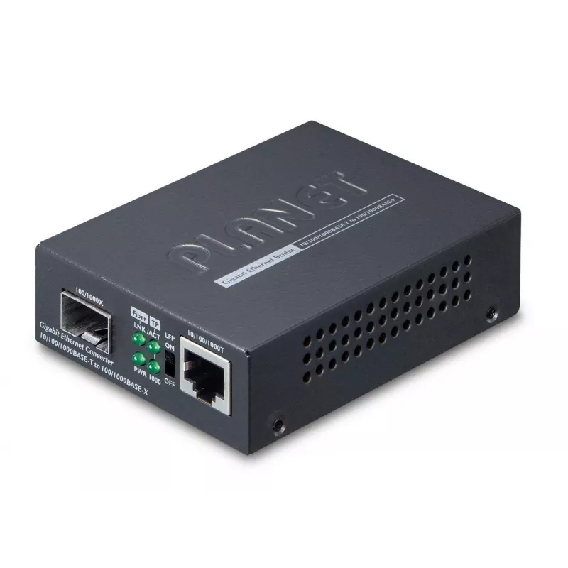 PLANET GT805A conversor de medios de red 1000 Mbit/s multimodo negro