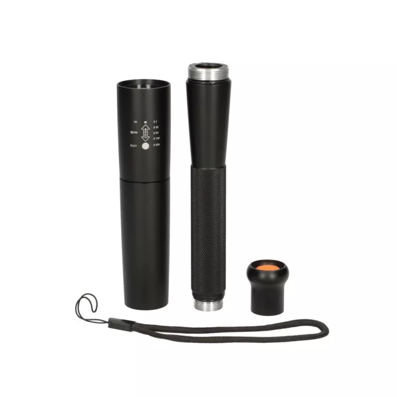 Linterna de mano Extralink EX.30851, LED SMD 10W, carcasa de aluminio, AA 1,5 V, 290×30×30 mm, negro