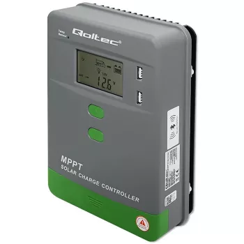 Regulador de carga solar MPPT QOLTEC 53662 con sensor de temperatura