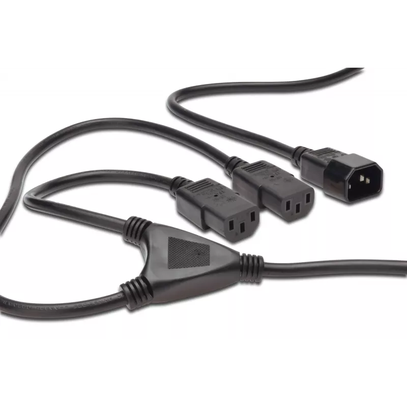 Digitus ASSMANN - Regleta de alimentación (250 V CA) - IEC 320 EN 60320 C14 - IEC 320 EN 60320 C13 - 1.7 m - moldeado - Negro (AK-440400-017-S)