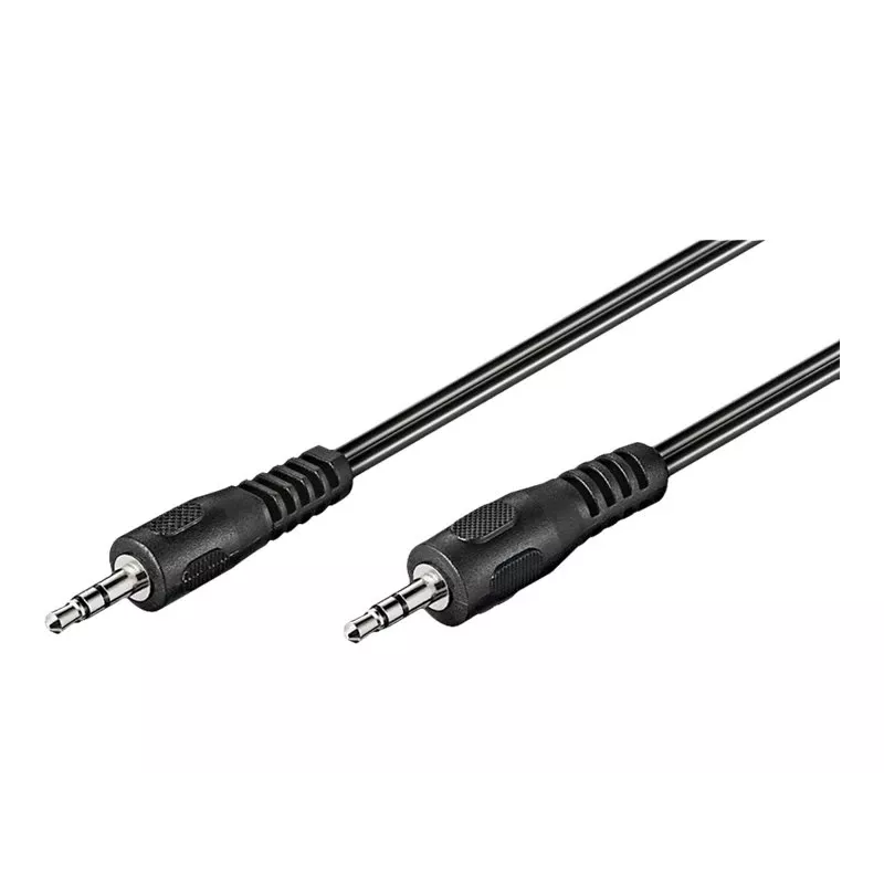 Cable de conexión de jack 3,5 mm Goobay Wentronic, Negro, 2,5 m - conector macho jack 3,5 mm (3 polos, estéreo) > conector macho jack 3,5 mm (3 polos, estéreo) (50449)