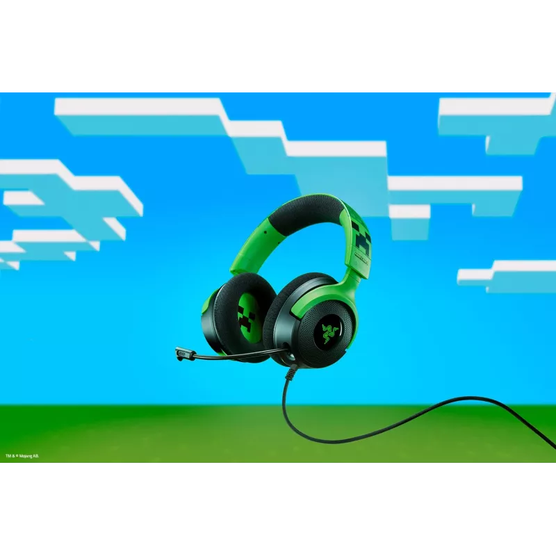 Auriculares gaming con cable Razer Kraken V4 X — supraurales, 20–20000 Hz, cable de 1,8 m, 310 g, negro/verde
