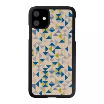 Funda para móvil man and wood para iPhone 11 — triángulo azul sobre negro, carcasa rígida protectora