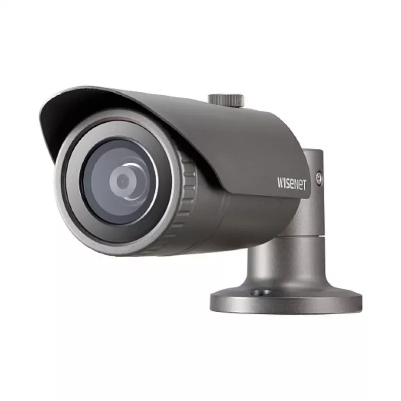 Cámara de vigilancia IP tipo bala Hanwha Wisenet QNO-6012R1 — 2,8 mm, 1920×1080, interior/exterior, montaje en techo/sobremesa, negro