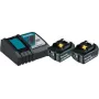 Makita DC18RC - kit de fuente de alimentación - cargador + 2 x batería - Li-Ion - 4 Ah - 72 Wh - 1 x carga de batería (197490-7)