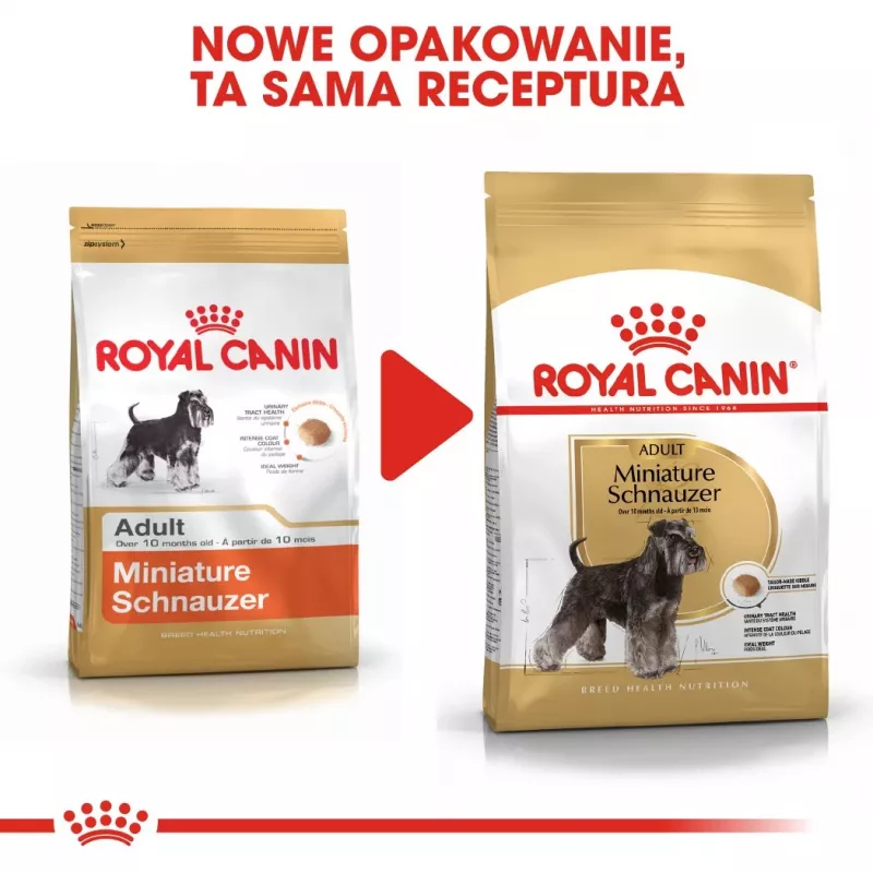 Pienso seco para perros Royal Canin Miniature Schnauzer Adult, aves, 3 kg, para razas pequenas