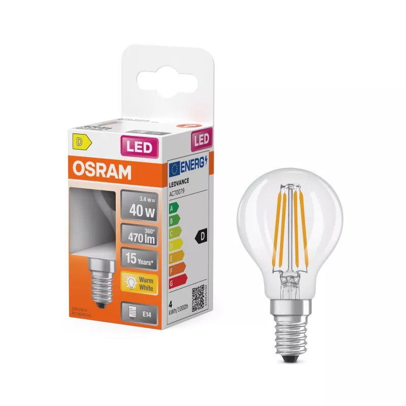 Osram Parathom Classic P Filament | E14 | 3,4 W | Blanco cálido
