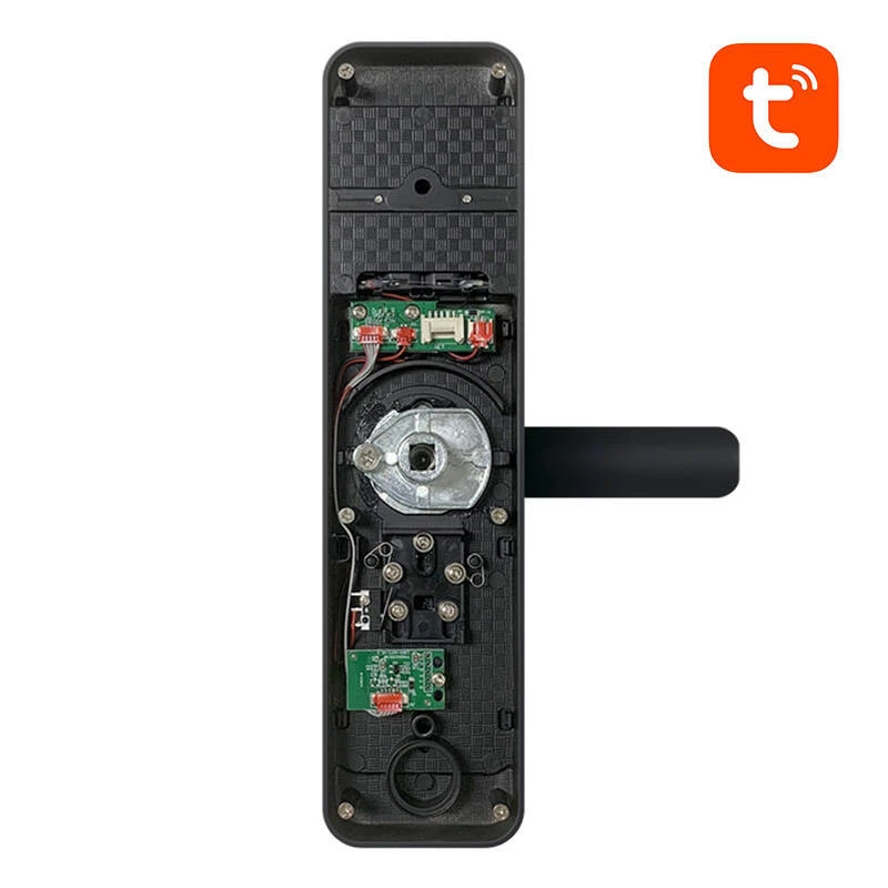 Cerradura inteligente de puerta Avatto ZSDL-A270-B-ALI-5572 ZigBee negra, teclado digital y conexión inalámbrica